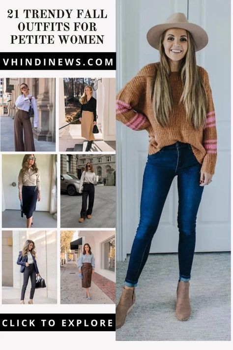 21 Best Fall Outfits for Petite Women: Amazing Trendy Short Women Fall Outfits 23 Petite Fall Outfits 2024, Fall Petite Outfits, Outfit Ideas For Petite Women, Fall Outfits For Petite Women, Petite Outfits Fall, Outfit For Short Women, Petite Women Outfits, Petite Fall Outfits, Outfits Short Women