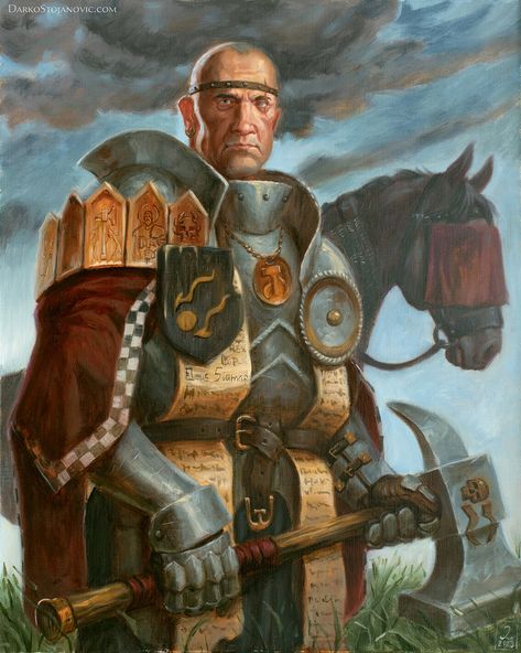 Painting Warhammer, Warrior Priest, Warhammer Fantasy Roleplay, Fantasy Role Playing, Warhammer 40k Art, Game Of Thrones Art, Warhammer Art, Black Art Pictures, Warhammer Fantasy