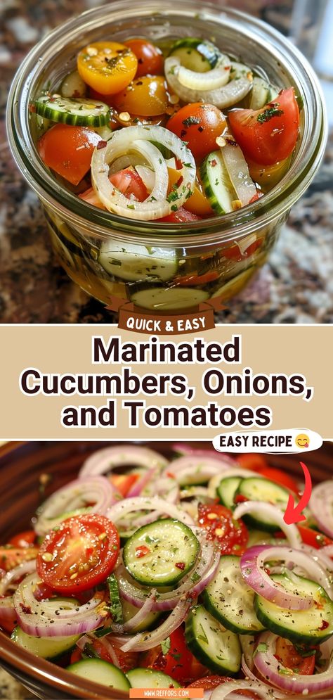 Marinated Cucumbers Red Onions And Tomatoes, Pickled Cherry Tomatoes Red Onion Cucumber, German Cucumber Tomato Salad, Lunch Food For A Crowd, Cucumber Onion Tomato Salad Italian Dressing, Tomatoes Cucumbers And Onion Salad, Tomato Cucumber Salsa, Pickled Tomatoes And Cucumbers, Cucumbers And Tomatoes Salad