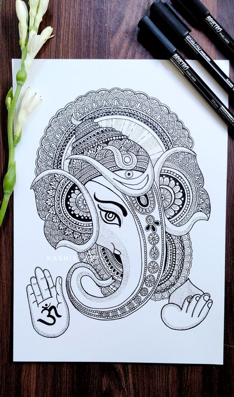 Mahadev Drawing Mandala Art, Mandala Drawing Of God, Ganesh Ji Mandala Art, God Mandala Art, Ganesh Mandala Art, Buddha Mandala Art, Ganesh Mandala, Mandala Art Painting, Mandala Art Drawing