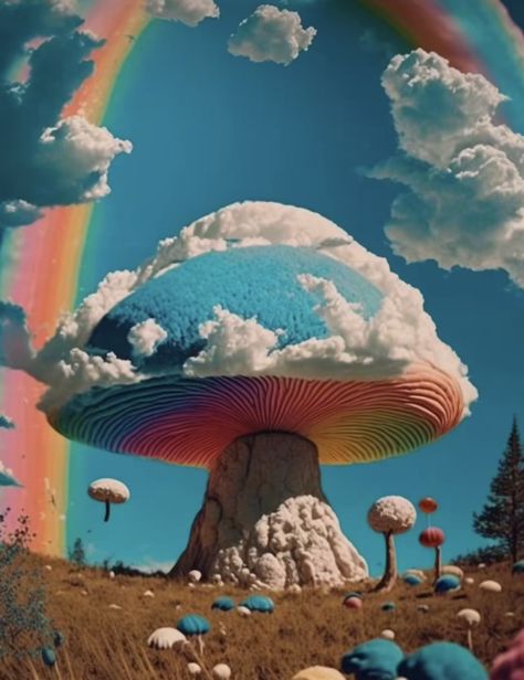 Trippy Cottage Core, Shroom Trip, Crazy Mushrooms, Trippy Aesthetic, Trippy Visuals, Vibe Tribe, Psychadelic Art, Psy Art, Energy Art