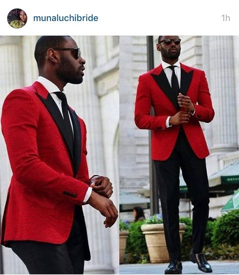 Nice change for a man on the wedding day Red Prom Suit, Red Tux, Red Suits, 2019 Aesthetic, Grooms Attire, Men Suits Wedding, Prom Blazers, Red Tuxedo, Dapper Grooms