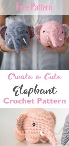 Amigurumi Owl, Crochet Elephant Pattern, Pola Amigurumi, Crochet Animals Free Patterns, Amigurumi Elephant, Crochet Elephant, Crochet Design Pattern, Beginner Crochet Projects, Crochet Amigurumi Free