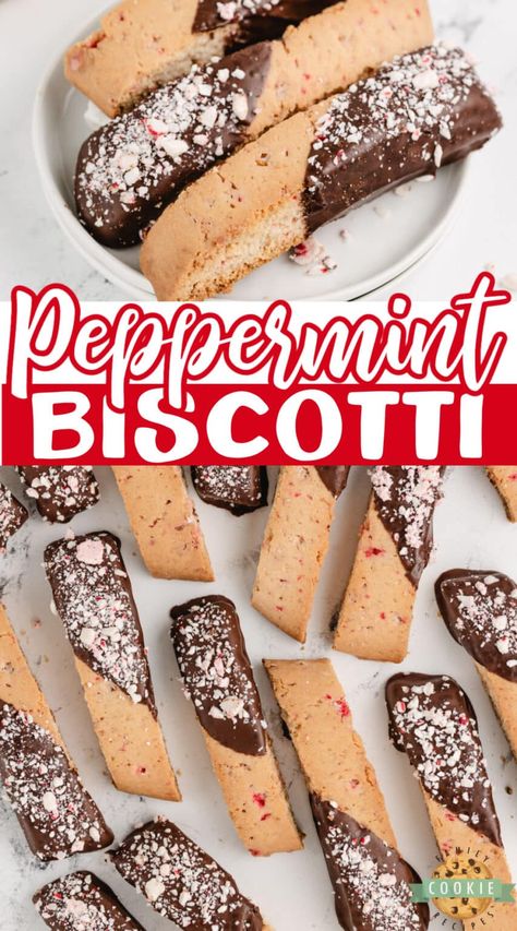 PEPPERMINT BISCOTTI - Family Cookie Recipes Peppermint Biscotti Recipe, Biscotti Recipe Easy, Christmas Biscotti Recipe, Holiday Biscotti, Biscotti Cookies Recipes, Peppermint Biscotti, Italian Biscotti Recipe, Christmas Biscotti, Peppermint Extract