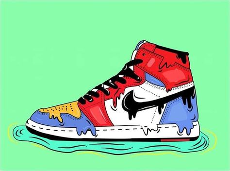 Skate Posters, Nike Prints, Basic Illustration, Shoes Vector, Nike Poster, Sneakers Illustration, Sneakers Drawing, Sneakers Wallpaper, Nike Art