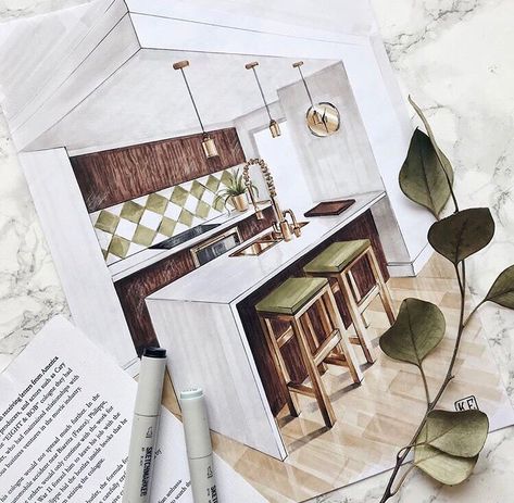 Interior Design Inspo Interior Architecture Sketch, Interior Design Portfolio Layout, Interior Design Sketchbook, Furniture Design Sketches, Interior Design Student, Architecture Drawing Plan, Interior Design Renderings, Interior Architecture Drawing, Interior Design Drawings