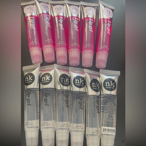 This Lipgloss Is Lightweight And Hydrating, Nk Lip Gel Provides A Mirror Finish That Glides On Effortlessly. Available In Clear Our Gel Delivers A Hint Of Color With A Non-Stick Finish. All 12 Lipglosses Will Be Sold As Wholesale. 6 Bubble Gum Flavored And 6 Clear. These Lipglosses Are Sealed And In Brand New Condition. I Also Sale More Wholesale Makeup And Skincare. Nk Lipgloss, Nk Lip Gloss, Nk Lip Gel, Lip Gloss Aesthetic, Lipgloss Collection, Lip Gel, Lips Essentials, Lip Gloss Homemade, Ulta Beauty Makeup