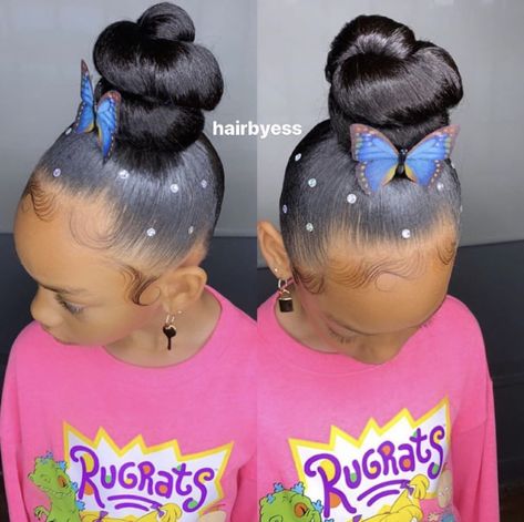 Kids Pageant Hair, Black Flower Girl Hairstyles, Kids Updo, Pageant Hair For Kids, Kids Updo Hairstyles, Trend Hair Styles, Pageant Hairstyles, Kids Afro, Wedding Hairstyles For Girls