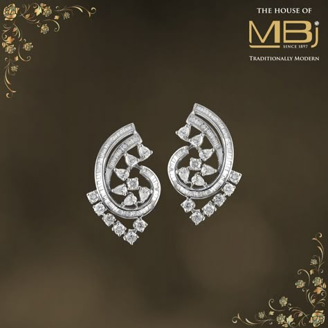 White Diamond Earrings, Diamond Earrings Design, Jewelry Designing, Jewelry Bracelets Gold, Embroidery Neck Designs, Luxury Earrings, Bracelets Gold, Earrings Design, Diamond Jewelry Designs