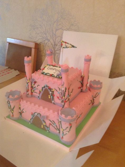 Castle Cake, Princess Castle, Birthday Fun, Frozen, Castle, Pastel, Square, Cake, Birthday