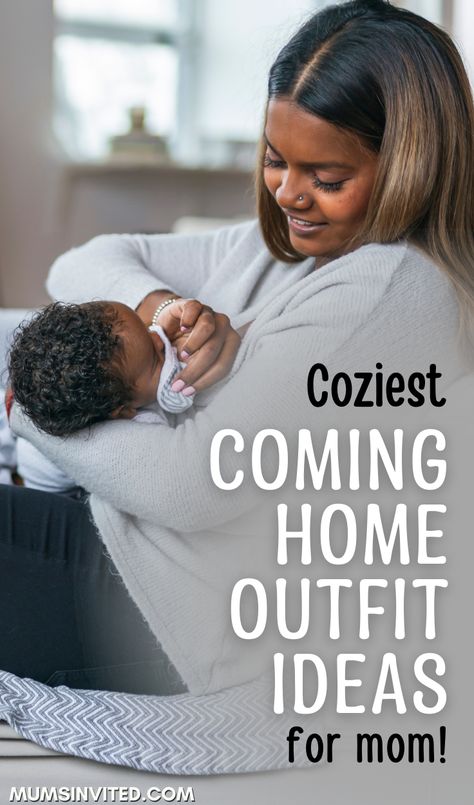 After giving birth, it can be difficult to know what to wear when mom comes home from the hospital. In this blog post, you'll discover the comfiest, and stylish coming home from hospital outfit ideas perfect for Summer, Fall and Winter. These cute clothes will make any new mom feel beautiful and comfortable post-birth. Coming Home Outfit For Mom After Birth Fall, Mom And Me Hospital Outfit, Moms Coming Home Outfit From Hospital, Outfits To Leave Hospital For Mom, Mama Coming Home From Hospital Outfit, Outfit After Giving Birth, Postpartum Coming Home Outfit For Mom, Postpartum Leaving Hospital Outfit, What To Wear Home After Giving Birth