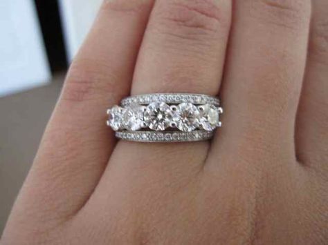 Wedding Ring Redesign, 5 Diamond Ring, 5 Stone Diamond Ring, 5 Stone Ring, Ring Upgrade, Stacked Rings, Diamond Jewelry Earrings, Stone Diamond Ring, Three Stone Diamond Ring