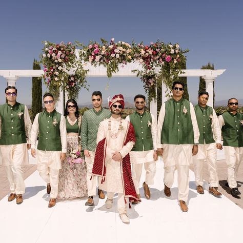 When the groomsmen look is as fresh as the girls! Bride and Groom: @tnizzy94 @shashots Planner: @eventspell Photographer: @mateihorvath #indianweddingfashion #indianamericanweddings #bride #groom #weddingdayphotos #weddingscenes #weddingphotography #heysaheli #custombridalpartywear #custombridesmaidsdresses #customizedoutfits #bridesmaidswear #groomsmenstyle #groomsmenwear #indianweddingfashion #bridesmaidsfashion #custommade #customisedindianwear #bridesmaids #bridalpartymembers #custom... Indian American Weddings, Groomsmen Looks, Indian Wedding Fashion, Custom Bridal, Bride And Groom, Bride Groom, Bridal Party, Wedding Day, Wedding Photography