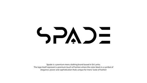 SPADE logo - Sri Lanka Spade Logo Design, Logo Portfolio, Sweater Outfits Men, Spade Logo, Mens Clothing Brands, Portfolio Logo, Illustration Graphic Design, Graphic Design Adobe, Outfits Men