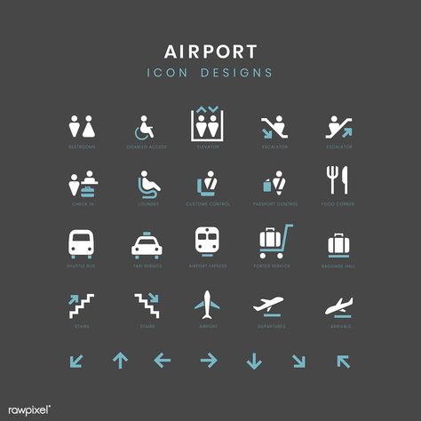 Office Signage Design, Stairs Icon, Isometric Pattern, Bus Icon, Icon System, Toilet Icon, Plane Icon, Pictogram Design, Airport Signs