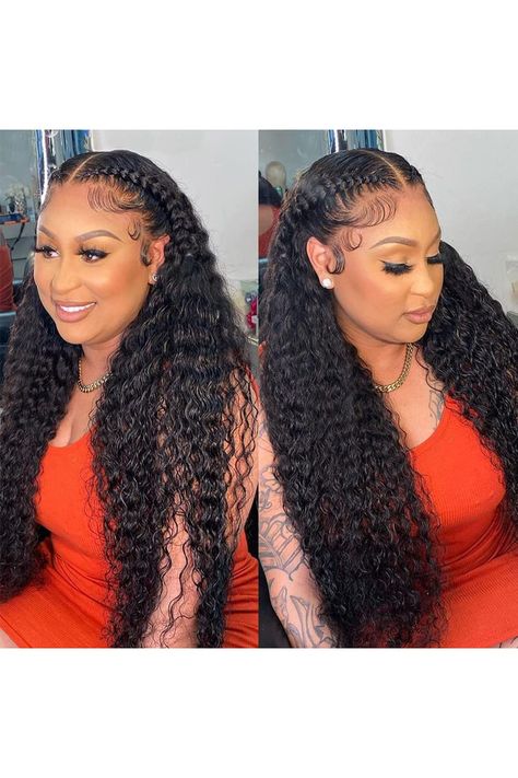 Overnight Hairstyles, Long Human Hair Wigs, Glueless Wig, Deep Wave Hairstyles, Curly Human Hair Wig, Curly Lace Front Wigs, Effortless Hairstyles, Lace Closure Wig, Real Human Hair