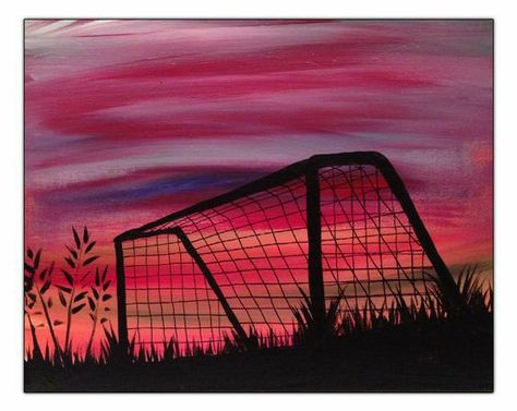 Football Paintings, Mini Tela, Pineapple Painting, Football Canvas, Sports Painting, Monochromatic Art, Soccer Art, Canvas Art Projects, Sports Soccer