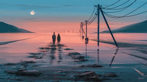 Alena Aenami, Description Instagram, Colors Pictures, Computer Wallpaper Desktop Wallpapers, Pc Wallpapers, Nine Lives, Macbook Wallpaper, Frame Art, Environment Concept Art