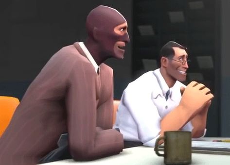 I love this animation, I saw the whole video on YouTube and it was famtastic Spy And Medic Tf2, Heavymedic Tf2, Tf2 Sfm, Tf2 Medic, Team Fortress 3, Tf2 Funny, Valve Games, Tf2 Memes, Team Fortress 2 Medic