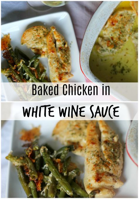 Baked Chicken In White Wine Sauce, White Wine Baked Chicken, Chicken Keiv Recipe, Oven Cooked Chicken Breast, Baked Boneless Skinless Chicken Breast, Sauce For Baked Chicken, Chicken In White Wine Sauce, Chicken In Wine Sauce, Chicken In White Wine