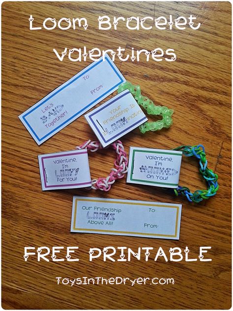 loom bracelet valentine printable Valetine Gift, Rainbow Loom Designs, Bracelet Valentines, Valentines Bracelets, Valentine Gifts For Kids, Rainbow Loom Bracelets, Diy Rainbow, Loom Bracelet, Heart Day