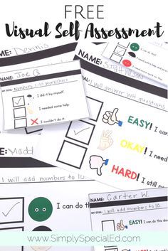 Do your students complete self assessments for special education state testing portfolios? #SimplySpecialEd #Specialeducation #Autismclassroom #selfassessment #visuals Iep Writing, Special Education Assessments, Educational Leader, Special Education Lesson Plans, Student Self Assessment, Teaching Life Skills, Self Contained Classroom, Special Education Activities, Special Education Elementary