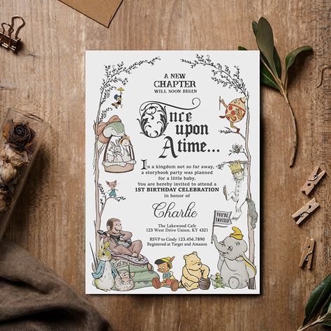 Storybook Baby Shower Theme, Storybook Party, Fairytale Baby Shower, Storybook Theme, Storybook Baby Shower, Baby Shower Inspiration, Baby Shower Gender Reveal, Digital Invitation, Book Themes