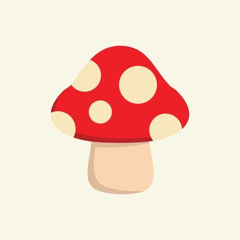 mushroom flat design vector illustration, Red mushroom symbol,Amanita poisonous mushroom. Vector illustration flat design. Isolated on background. Red mushroom with white dots. Toxic poisoned food. Mushroom Vector, Illustration Flat, Red Mushroom, Design Vector, Flat Design, Vector Illustration, Dots, Design