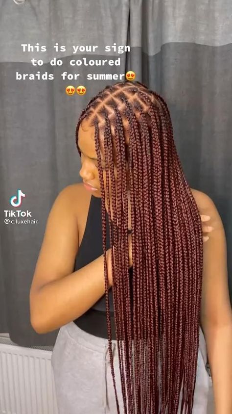 Single Braids Hairstyles, Hair Videos Tutorials Easy, Big Box Braids Hairstyles, Colored Braids, Single Braids, Box Braids Hairstyles For Black Women, Braided Cornrow Hairstyles, Braids Hairstyles Pictures, Cute Box Braids Hairstyles