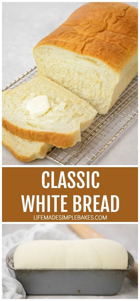 This classic fresh and fluffy white bread will not last long! It has simple ingredients and irresistible texture and taste. #whitebread #homemadebread #breadrecipe #bread #easyrecipe Fluffy White Bread Recipe, Easy White Bread Recipe, Life Made Simple, Homemade White Bread, White Bread Recipe, Cloud Bread, Loaf Recipes, Sandwich Bread, Bread Recipes Homemade