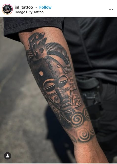 Ancient African Tattoo, Nigerian Tattoos Men, Meaningful African Tattoos, Afro Punk Tattoos, Africa Tattoos Men Forearm, African Crown Tattoo, African Dragon Tattoo, Ghanian Tattoo Ideas, African Arm Tattoo