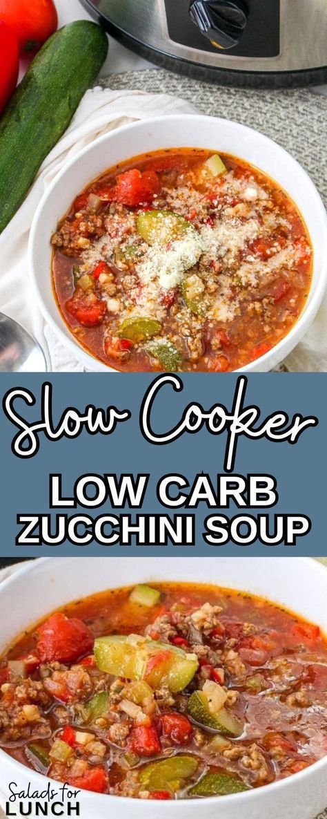 Embrace the essence of autumn with a nourishing Slow Cooker, Low Carb Zucchini Soup that's as comforting as it is delicious. Slow Cooker Zucchini, Zucchini Soup Recipes, Zucchini Soup, Low Carb Zucchini, Lunch Salads, Zucchini Recipes, Soup Recipe, Soup And Salad, Cooker Recipes