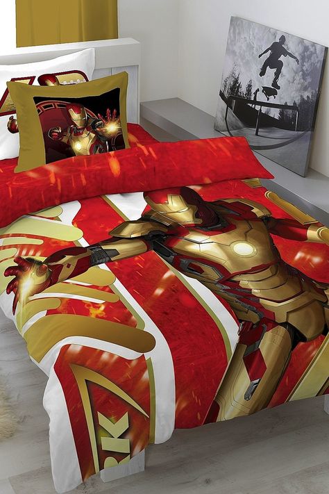 Iron Man Bedroom Ideas, Iron Man Bedroom, Iron Man Room, Marvel Bedroom Decor, Man Bedding, Man Bedroom Ideas, Prince Room, Man Bed, Iron Man Theme