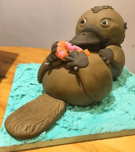 Platypus Cake Design Images (Platypus Birthday Cake Ideas) Platypus Cake, Cake Design Images, Marvel Cake, Perry The Platypus, Baker Cake, Cake Designs Images, Animal Cakes, Cake Truffles, Birthday Cake Ideas