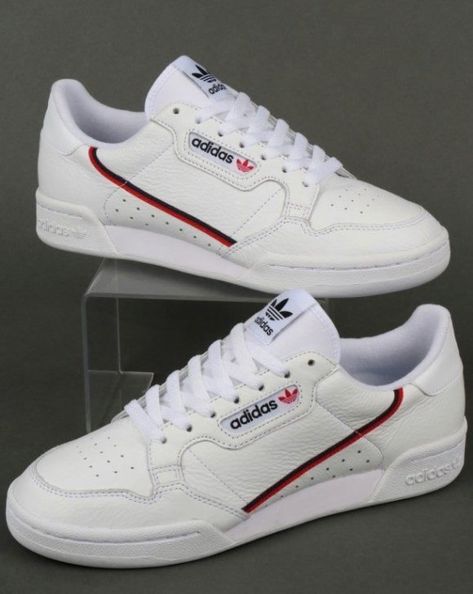 Adidas White Sneakers, Adidas Continental 80, Adidas Continental, Ladies Sneakers, Continental 80, Mens Fashion Sneakers, White Sneakers Men, Sneakers Vans, Sports Sneakers