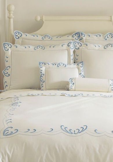 Léron | Hand Embroidered Bed Linens | View All Draps Design, Embroidered Sheets, Shabby Bedroom, Chic Bedroom Design, Bed Cover Design, Designer Bed Sheets, Bespoke Beds, Embroidered Bedding, Shabby Chic Bedroom