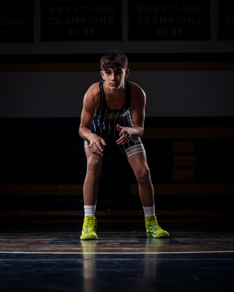 Wrestling Media Day Pose Idea for Photoshoot Wrestling Team Pictures, Wrestling Senior Photos, Dramatic Sports Photography, Wrestling Media Day Poses, Wrestling Poses Reference, Wrestling Portraits, Wrestling Photoshoot, Wrestling Pose, Wrestling Senior Pictures