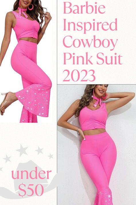 Diy Western Barbie Costume, Cowboy Barbie, Pink Cowgirl Costume, Disco Barbie, Barbie Fits, Pink 70s, 80s Hippie, 2023 Barbie, Cosplay For Women