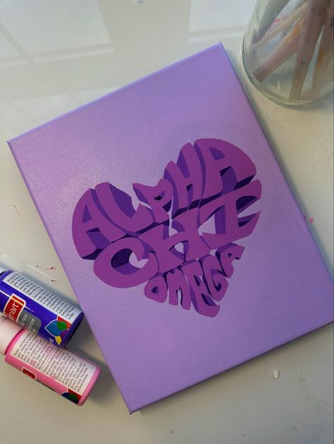 Purple Sorority Canvas, Pi Beta Phi Crafts, Sorority Letters Painted, Sorority Canvas Paintings, Sorority Canvases, Painted Mirrors, Little Gifts Sorority, Big Little Canvas, Sorority Art