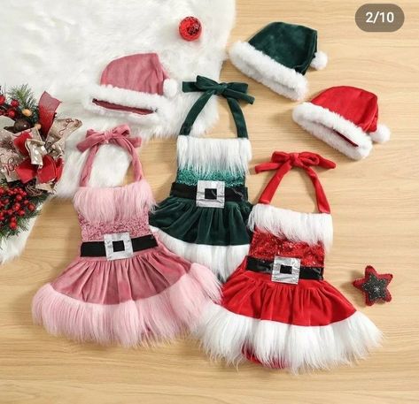 Baby Girl Christmas Dress, Toddler Girl Christmas Dresses, Christmas Baby Romper, Triplet Babies, Christmas Romper, Girls Christmas Outfits