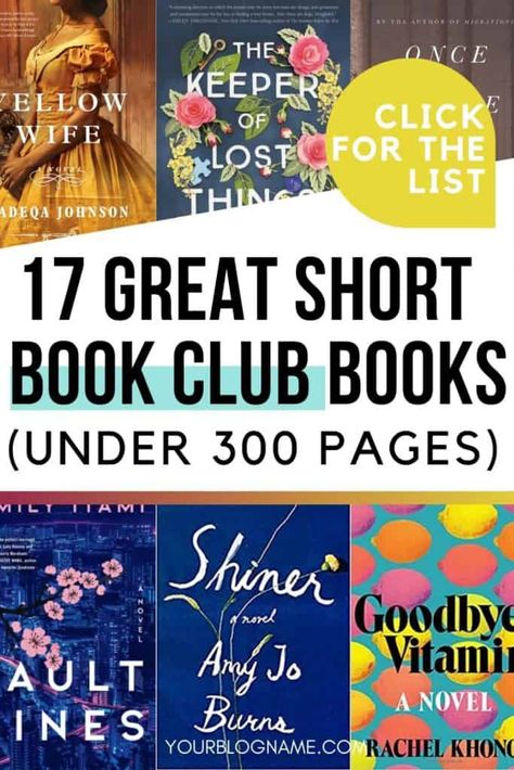 Short Book Club Books, Good Book Club Books, Book Club 2023, Short Books To Read, Short Story Books, Page Turner Books, Book Club Ideas, Book Club Recommendations, Best Book Club Books