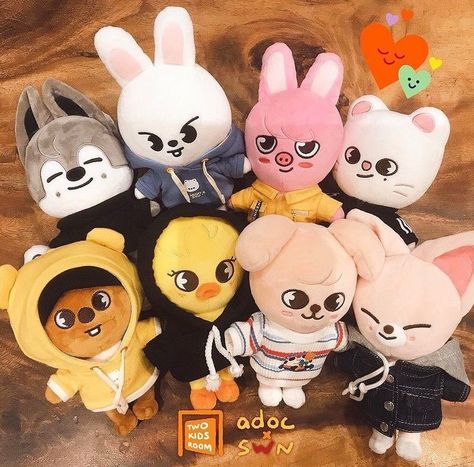 Stray Kids ot8 Skzoo Plushie Ot8, Skz Animals, Skzoo Ot8, Skzoo Icon, Skzoo Plushies, Stray Kids Ot8, Skz Ot8, Felix Yongbok, Skz Stay