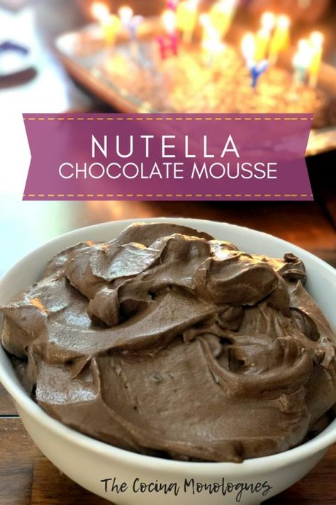 Nutella Chocolate Mousse, Nutella Mousse, Cooking Chocolate, Chocolate Nutella, Cake Fillings, Chocolate Mousse, How To Make Chocolate, Nutella, Cocoa