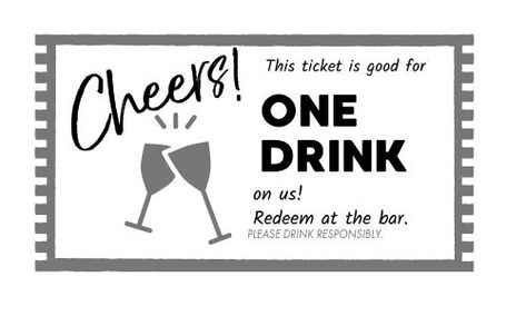 Drink Ticket Ideas, Drink Tickets For Wedding, Drink Tickets Printable Free, Drink Tickets For Party, Drink Tickets, Free Drink Coupon, 50/50 Tickets Sign, Engagement Party Drink, Ticket Template Free