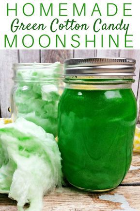 This moonshine recipe combines cotton candy, cotton candy vodka, sugar, and Everclear to make a delicious homemade #moonshine. Plus, the bright green color of this cotton candy moonshine will certainly catch everyone’s attention! #CottonCandy #Cocktail #StPatricksDay #Christmas #Alcohol Cotton Candy Vodka, Flavored Moonshine Recipes, Green Cotton Candy, Homemade Cotton Candy, Homemade Moonshine, Moonshine Recipe, Candy Cotton, Homemade Liquor, Liquor Recipes