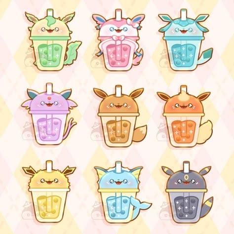 Pokemon Boba, Evoluzioni Eevee, Pokemon Shop, Pokemon Printables, Pokemon Stickers, Shiny Pokemon, Pokemon Craft, Cute Disney Drawings, Eevee Evolutions