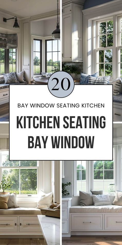 Discover layout ideas for built-in kitchen seating, cozy nooks, and window benches. Combine comfort and style with smart design choices. Save this pin for kitchen layout inspiration! Built In Bench In Kitchen, Bay Window Eat In Kitchen, Ideas For Bay Windows In Kitchen, Dining Room Window Seat Ideas, Kitchen Design With Bay Window, Breakfast Nook With Window Seat, Window Seating In Kitchen, Kitchen Bench Under Window, Breakfast Nook Low Windows