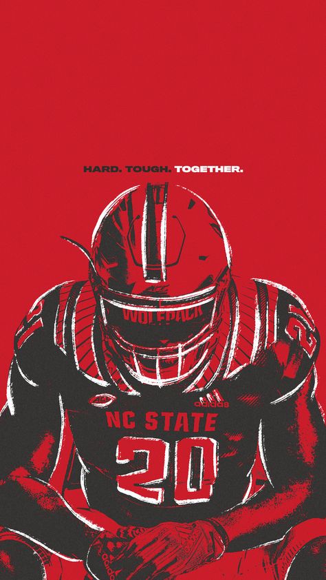 NC State Football on Twitter: "Because you need some RED in your life.  #WallpaperWednesday | #HTT… " Gfx Inspiration, Nc State Football, College Sports Graphics, College Football Art, College Football Recruiting, Sports Edits, Rugby Design, Sport Graphics, Football Graphics