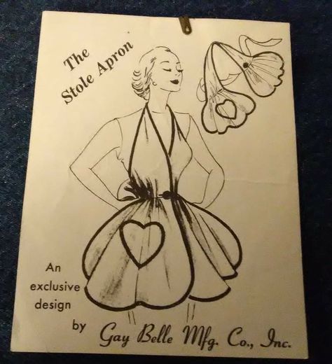 Vintage Apron Pattern Free Retro, Retro Apron Patterns, 1950s Apron, Household Sewing, Apron Sewing Pattern, Retro Apron, Sewing Aprons, Small Sewing Projects, Aprons Patterns