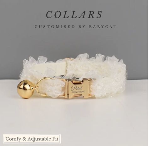 The Paris coquette cat collar collection is a fabulous accessory for your pet. perfect for this upcoming Valentine's Day,  made with high-quality materials, this collar will add an element of magical velour to your cat's outfit. The collar is also soft, durable and comfortable, ensuring that your cat can wear it all day without any discomfort. Whether you want to dress up your cat for a special occasion or just add some sparkle to their everyday look, the customizable velvet cat collar is the pe Cute Pet Accessories, Dog Accessories Aesthetic, Puppy Must Haves, Dog Jewelry Collar, Paris Coquette, Cute Cat Collars, Cute Dog Accessories, Coquette Cat, Cat Small